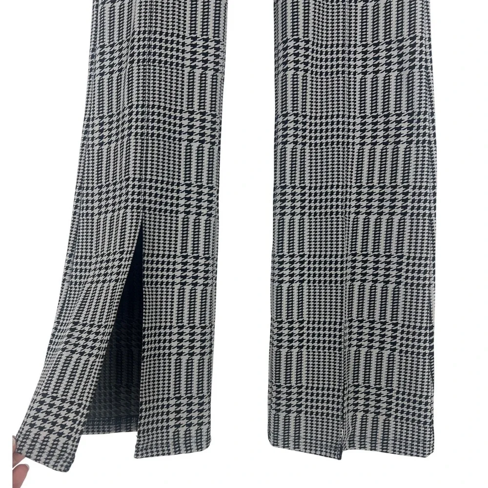 Alo Jacquard High-Waist Glenplaid Flutter Legging Titanium Black XXS